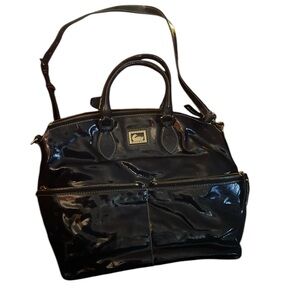 Dooney & Bourke Black Quilted Shoulder Bag with Gold Hardware